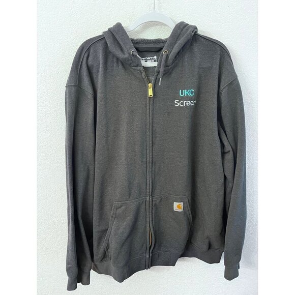 Carhartt logo EKG Screen loose fit sweatshirt jacket womens size 2XL - Picture 1 of 6